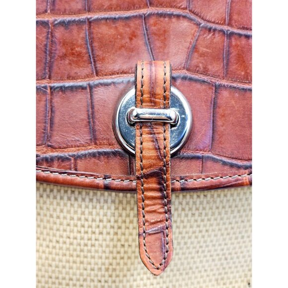 Vintage Dooney & Bourke Women's Brown Croc Embossed Leather Backpack Sz M 2560 - Picture 8 of 16
